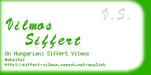 vilmos siffert business card